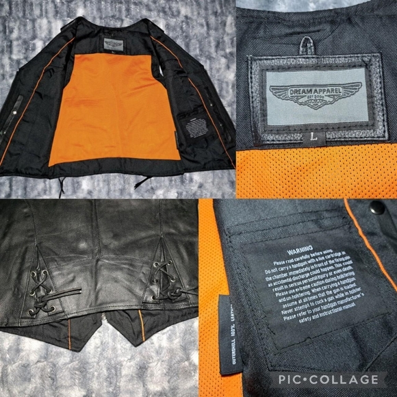 Dream Apparel Black Leather Vest - Picture 2 of 4